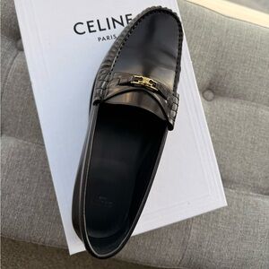 Celine Men's Elegant Black Slip-On Loafers